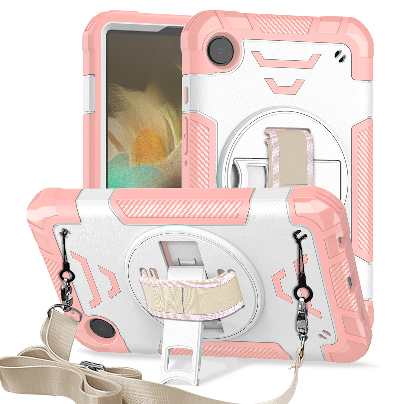 TOZIZO Pink Protective Kinds Heavy Duty Rugged Tablet Case for for Samsung Tab A9 8.7''