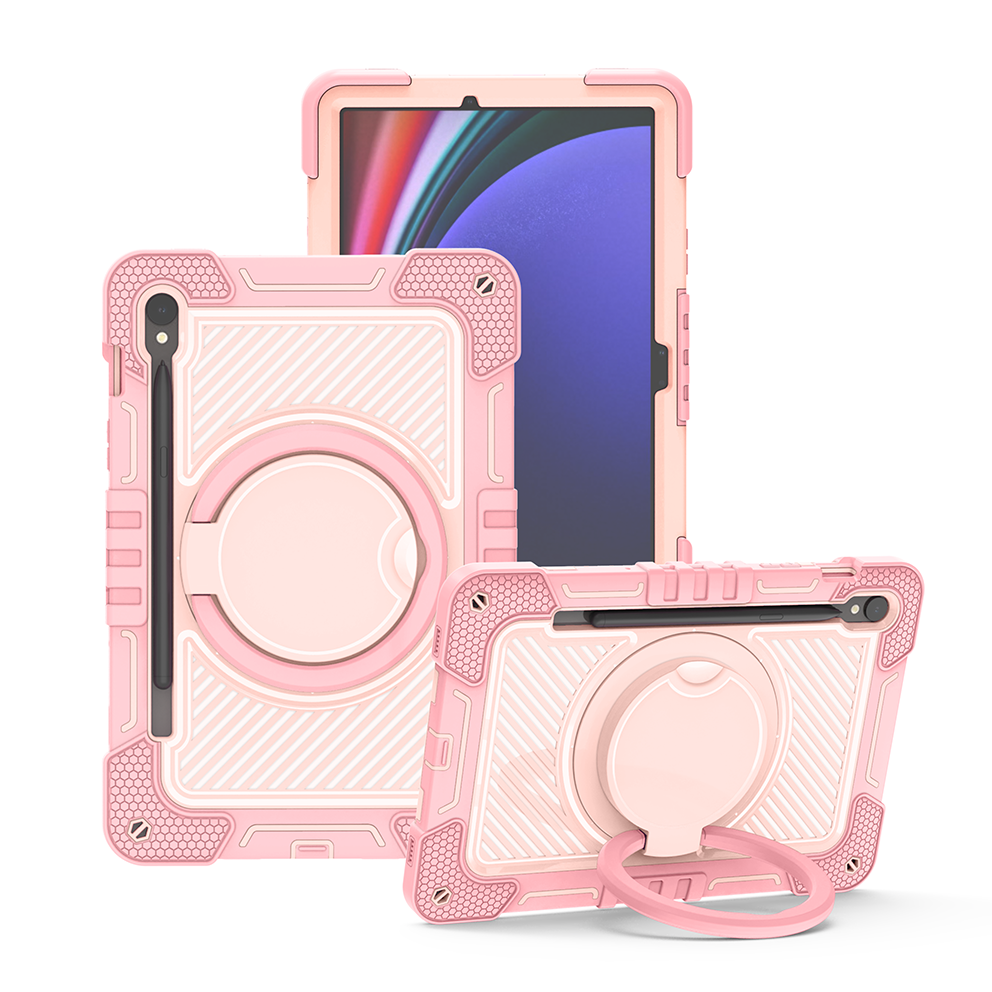 TOZIZO Shockproof Full-Body Pink Tablet Case for Samsung Tab S10 Lite with Rotating Stand