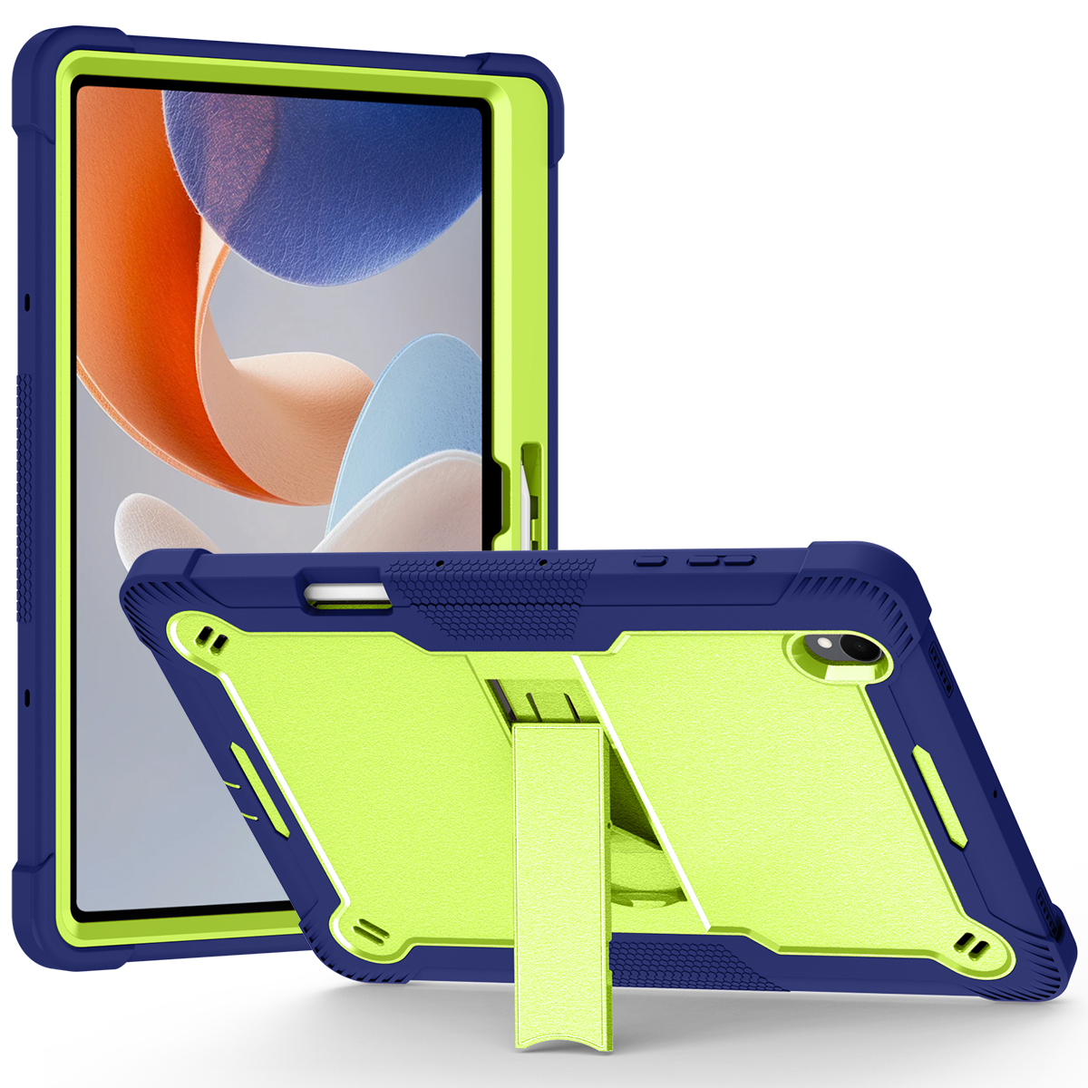 TOZIZO Samsung Tab S12 Plus 12.4 Rugged Tablet Case with Kickstand – Mint Green & Gray