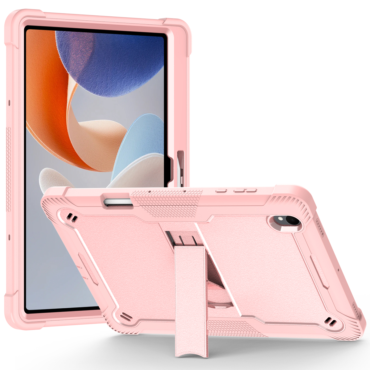 TOZIZO Silicone Kids Tablet Case for Samsung Tab S12 Plus 12.4 with Stand – Pink