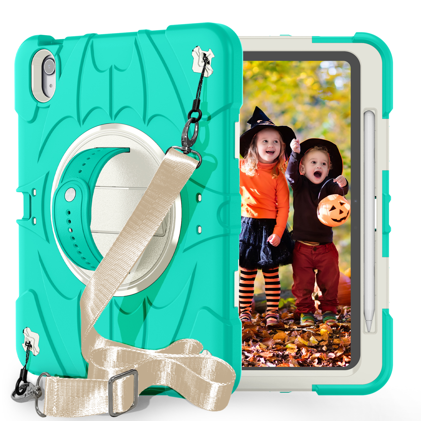 TOZIZO Rugged Survivor Tablet Case for iPad Air 13 2026 with Rotating Stand Shockproof