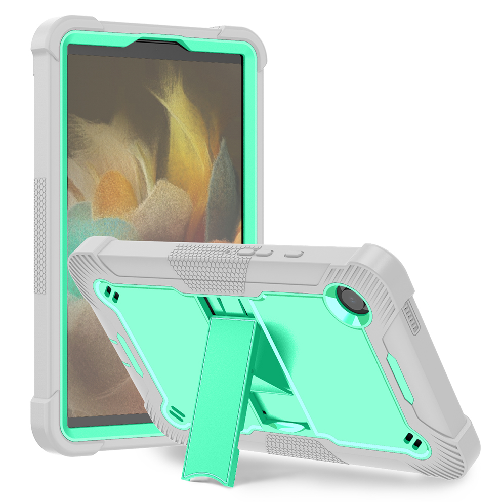 TOZIZO 2025 SAMSUNG Galaxy Tab A11 Full-Body Protective Case with Built-in Kickstand - Mint Green/Grey
