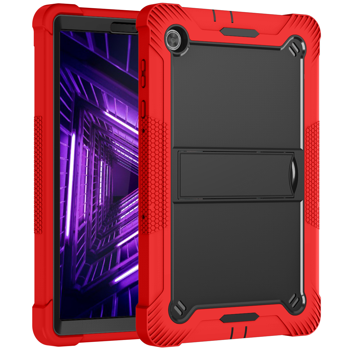 TOZIZO Red Impact Resistant School Tablet Case for Lenovo Tab M10 Plus / K10 - Kid Friendly Rugged Tablet Armor