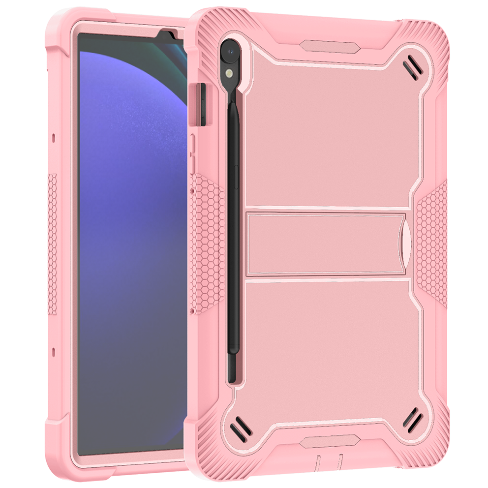 TOZIZO Defender Armor Case for Samsung Tab S10 Lite/S10FE/S9 FE – 11'' Full Protection Pink Shell with Kickstand