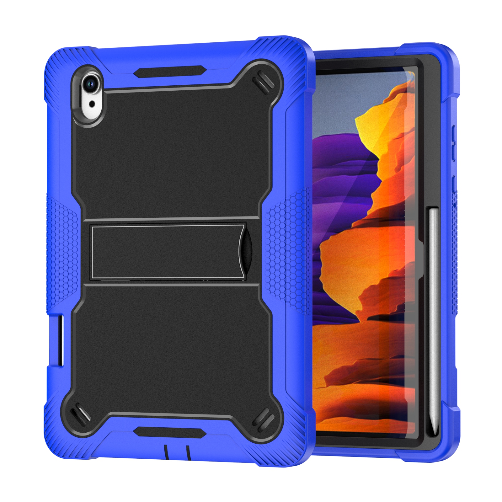 TOZIZO Premium Hybrid Defender  Rugged Shockproof Tablet Case for Samsung Galaxy Tab S11 - Blue Black