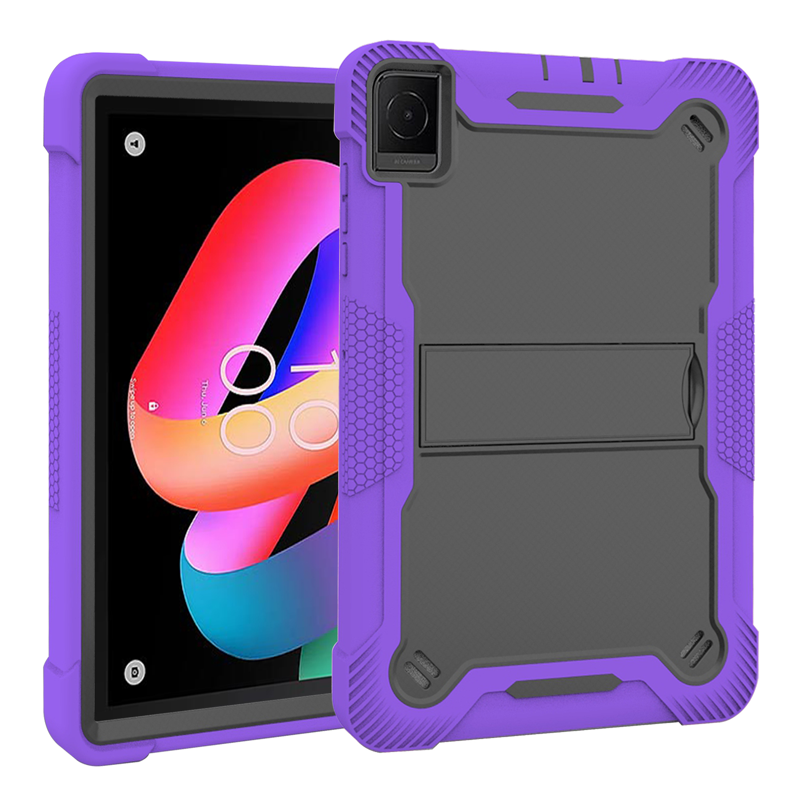 TOZIZO Rugged Shockproof Tablet Case for TCL Tab 10L Gen 2 8492A / Gen 3 8193A 10.1 Inch with Horizontal Stand