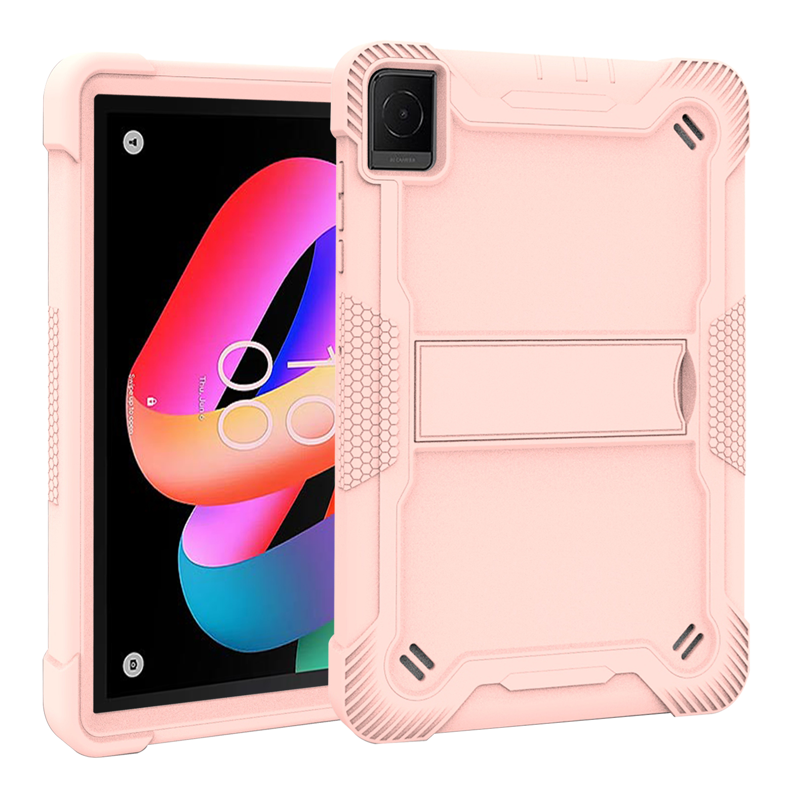 TOZIZO Pink Silicone Combo Case for TCL Tab 10L Gen 2/3 – Kid-Proof Full Body Classroom Tablet Cover