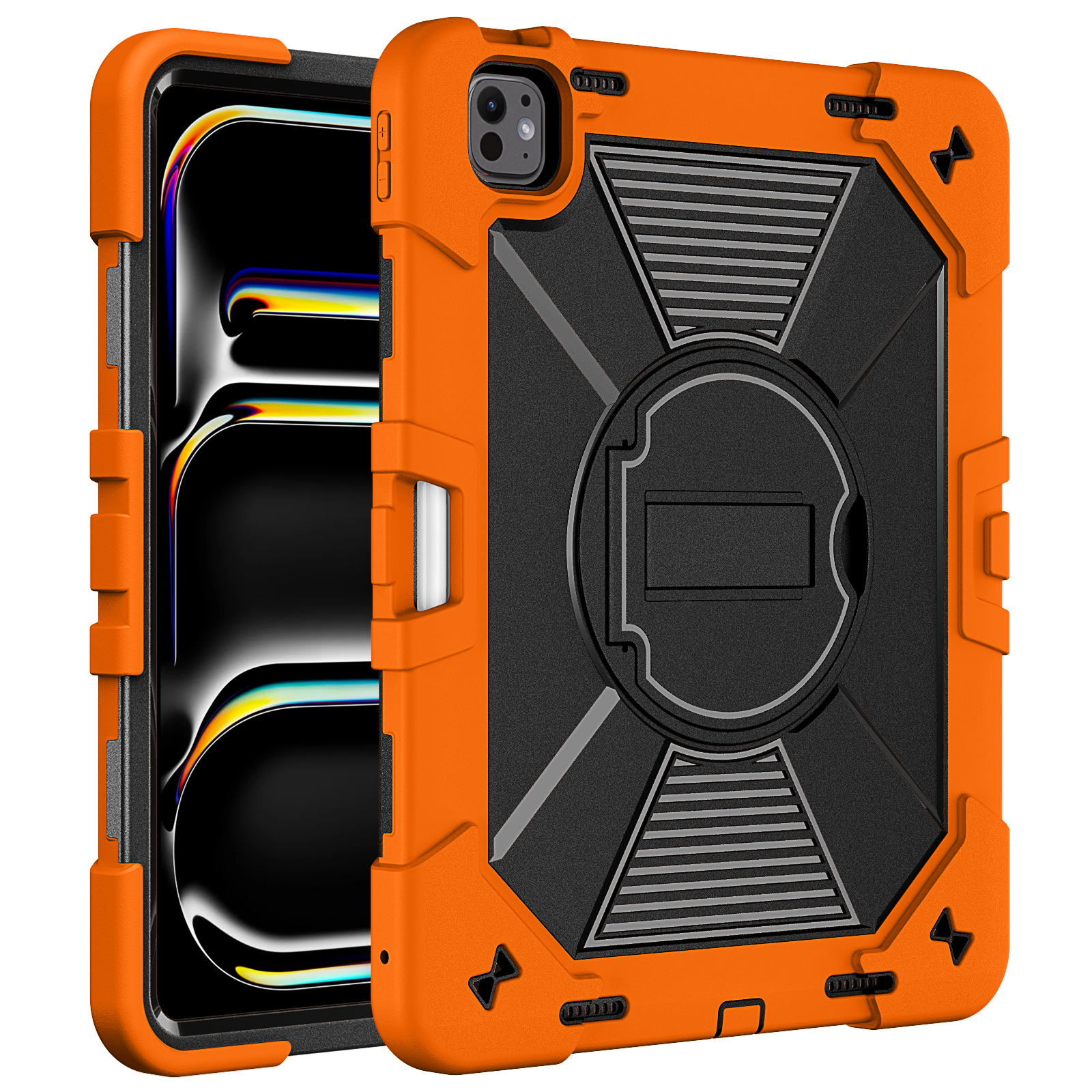 TOZIZO Orange Rugged Armor Anti-Drop iPad Pro 13 M4/M5 2024 2025 Tablet Case for Global Distributors and Importers