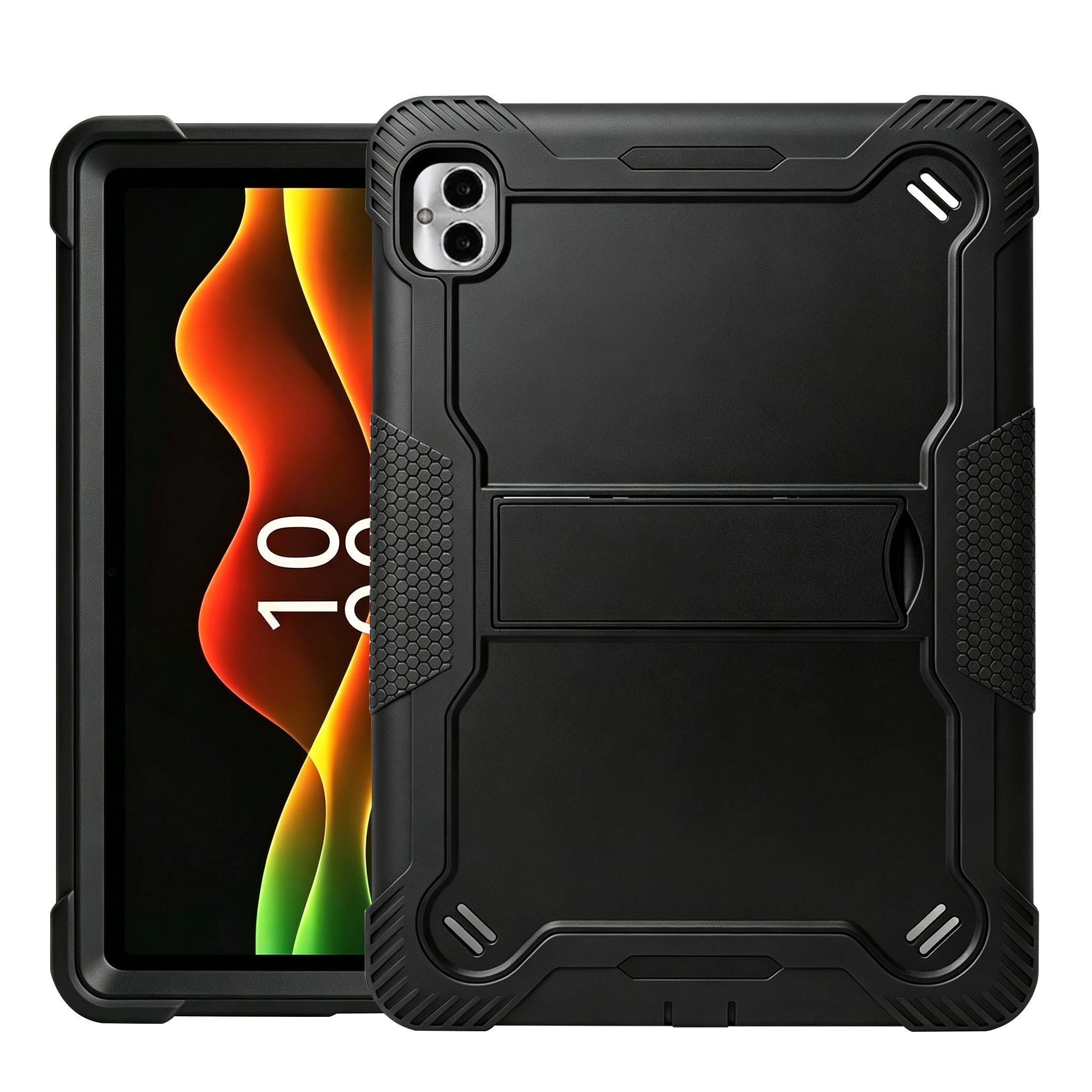 TOZIZO Black Rugged Tablet Case for Celero Tab 5G 11 Inch, Heavy Duty Industrial Protective Cover with Foldable Kickstand and Adjustable Shoulder Strap