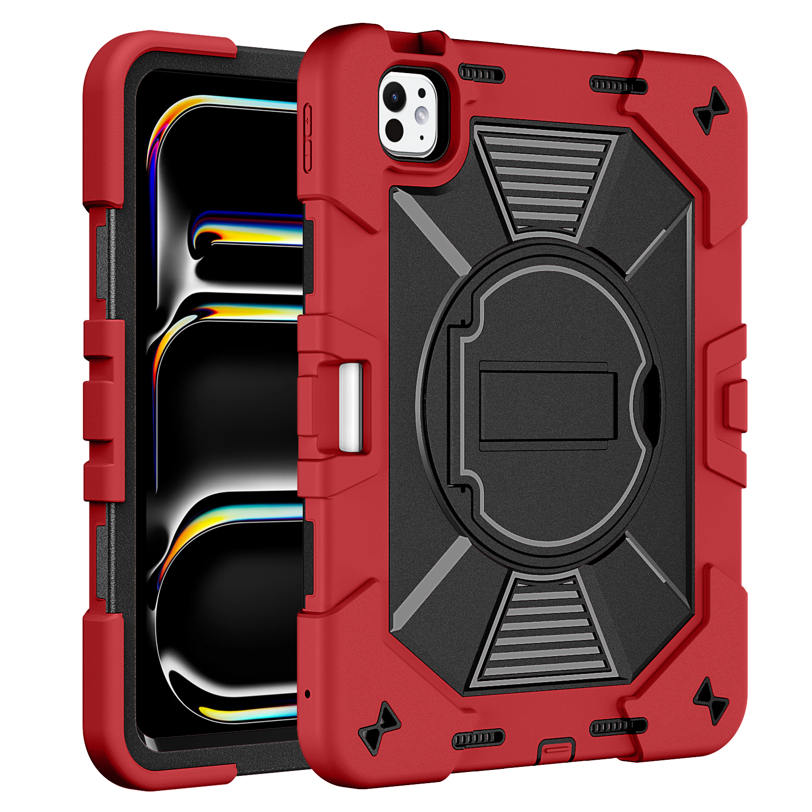 TOZIZO Red Shockproof Protective Cover for iPad Pro 11 M4/M5 Kids Tablet Case
