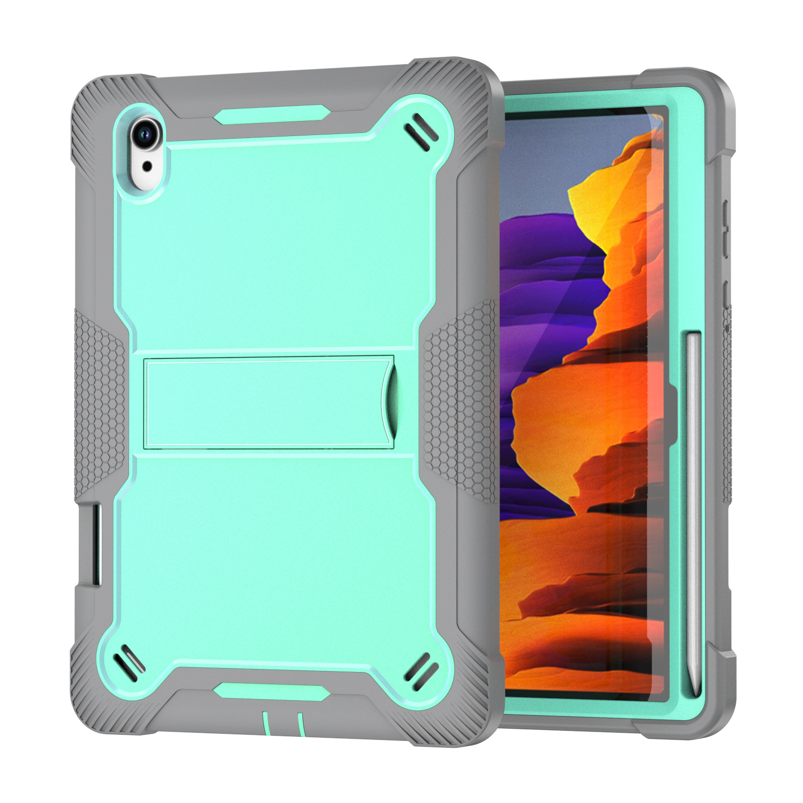 TOZIZO Heavy Duty Kids-Friendly Rugged Case for Samsung Galaxy Tab S11 with Built-in Kickstand