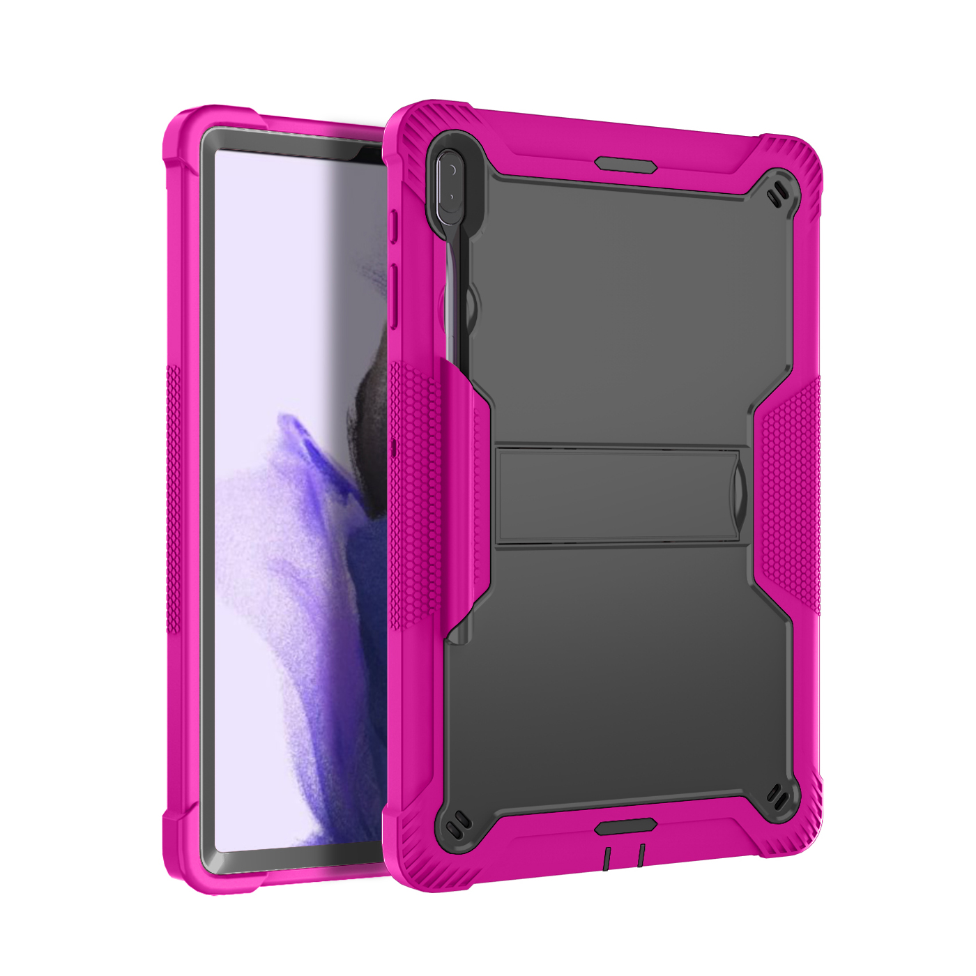 TOZIZO Survivor Style 3 Layers Rugged Tablet Case for Samsung Galaxy Tab S7 Plus / S7 FE / S8 Plus