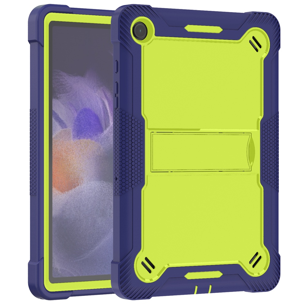 TOZIZO Navy Blue Industrial Rugged Case for Samsung Tab A9 Plus, 3-Layer PC Silicone Heavy Duty Cover with Foldable Multi-Angle Landscape Kickstand