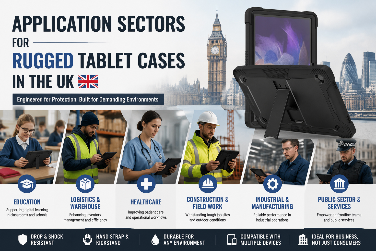 Application Sectors for Rugged Tablet Cases in the UK
