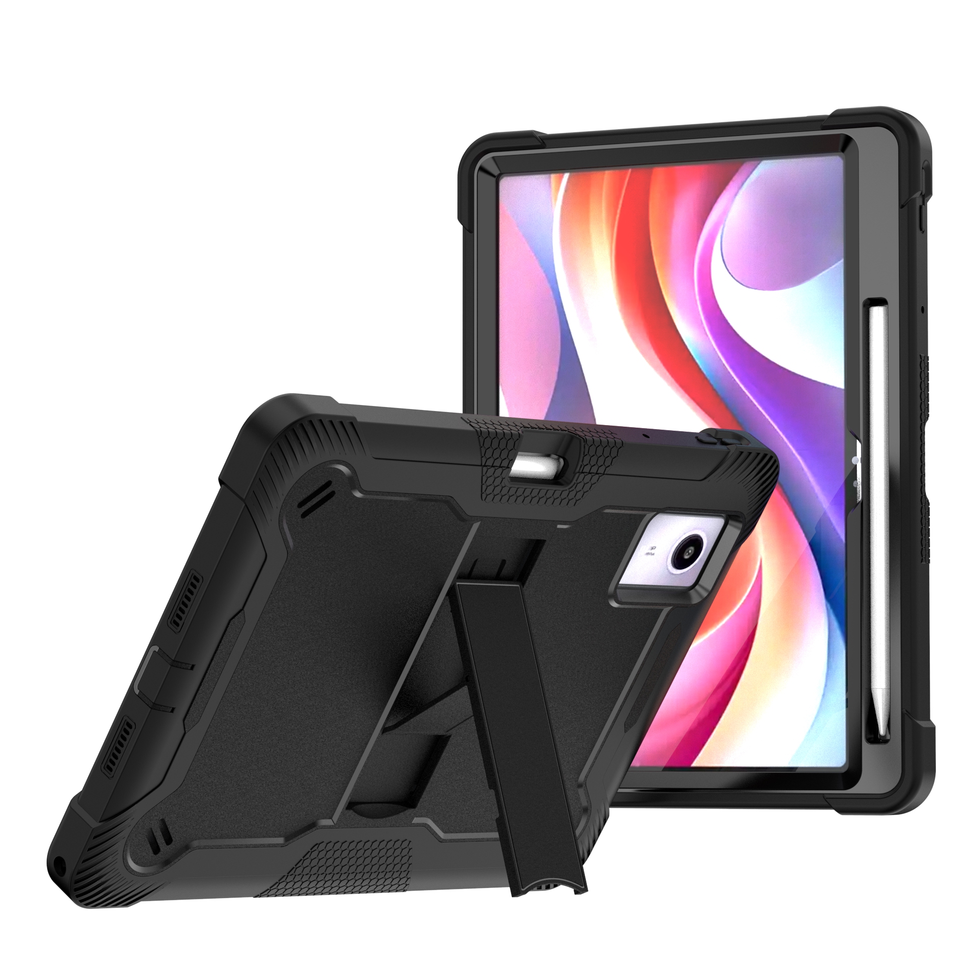 TOZIZO Black Heavy Duty Lenovo Idea Tab 11 TB336ZU Tablet Case Shockproof Rugged Full Body Stand Tablet Cover