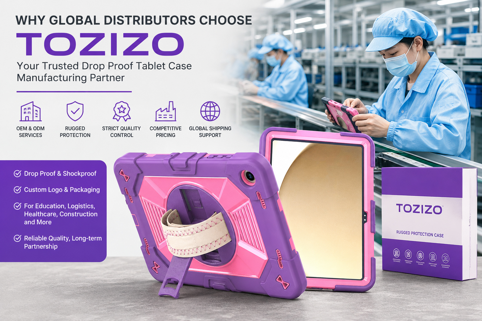 Why Global Distributors Choose TOZIZO as Their Drop Proof Tablet Case Manufacturing Partner