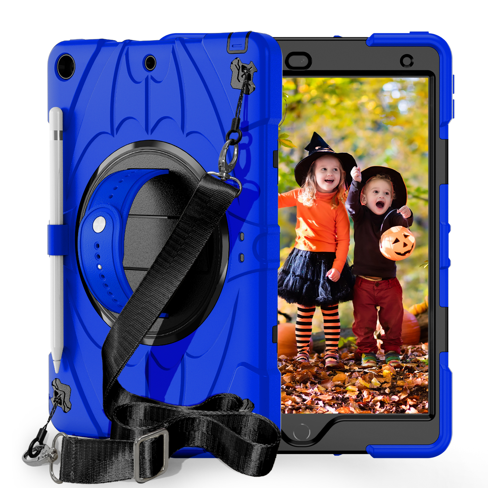 TOZIZO Multi-Angle 360° Rotating iPad 10.2 Case – Shockproof Survivor Protective Tablet Cover with Hand Strap, Kickstand