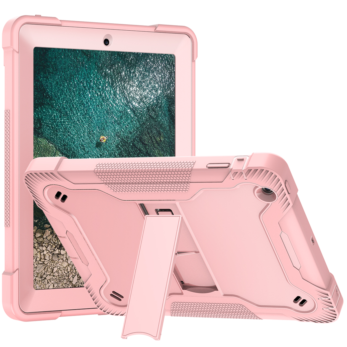 TOZIZO Rugged Shockproof Kickstand Case for iPad 2/3/4 - Full Body Protective Pink Cover