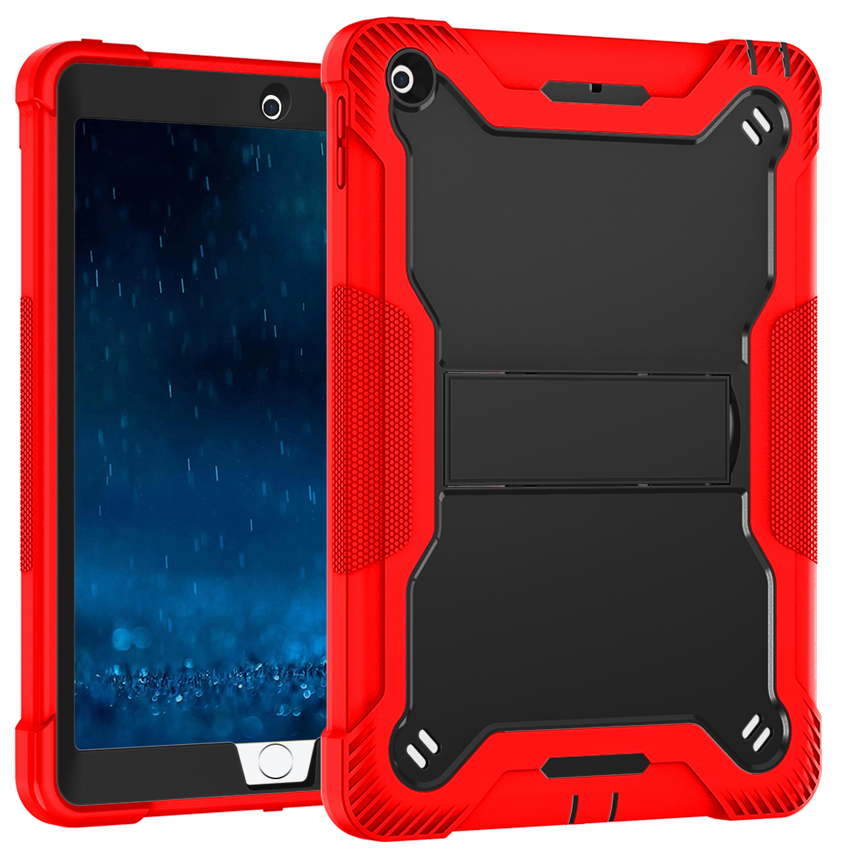 TOZIZO Sturdy Heavy Duty Built in Stand Robot Shockproof Tablet Case for iPad 9.7 2017/2018