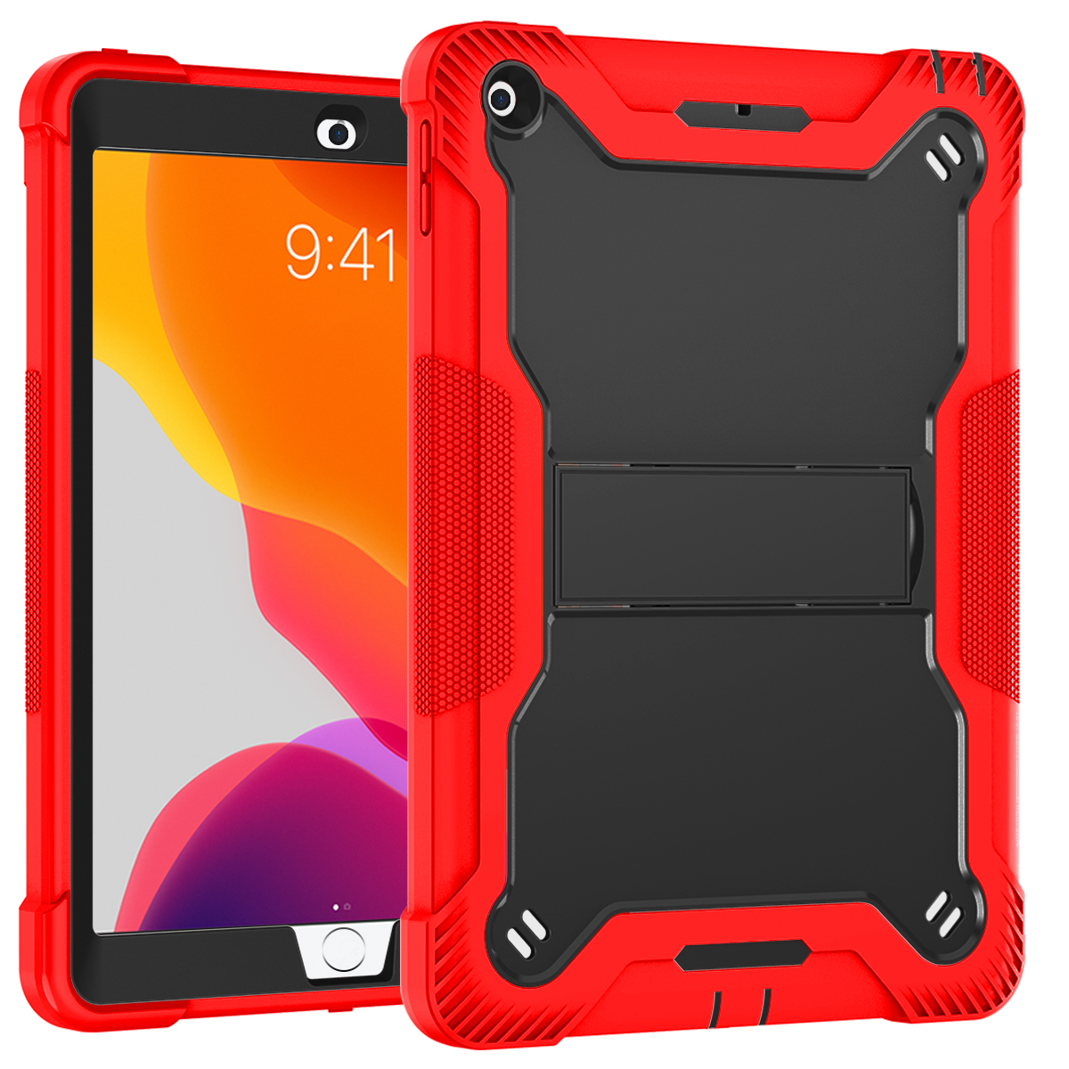 TOZIZO Robot-Style Kickstand Case for iPad 10.2 – Heavy Duty Shockproof Tablet Cover with Horizontal Viewing Stand