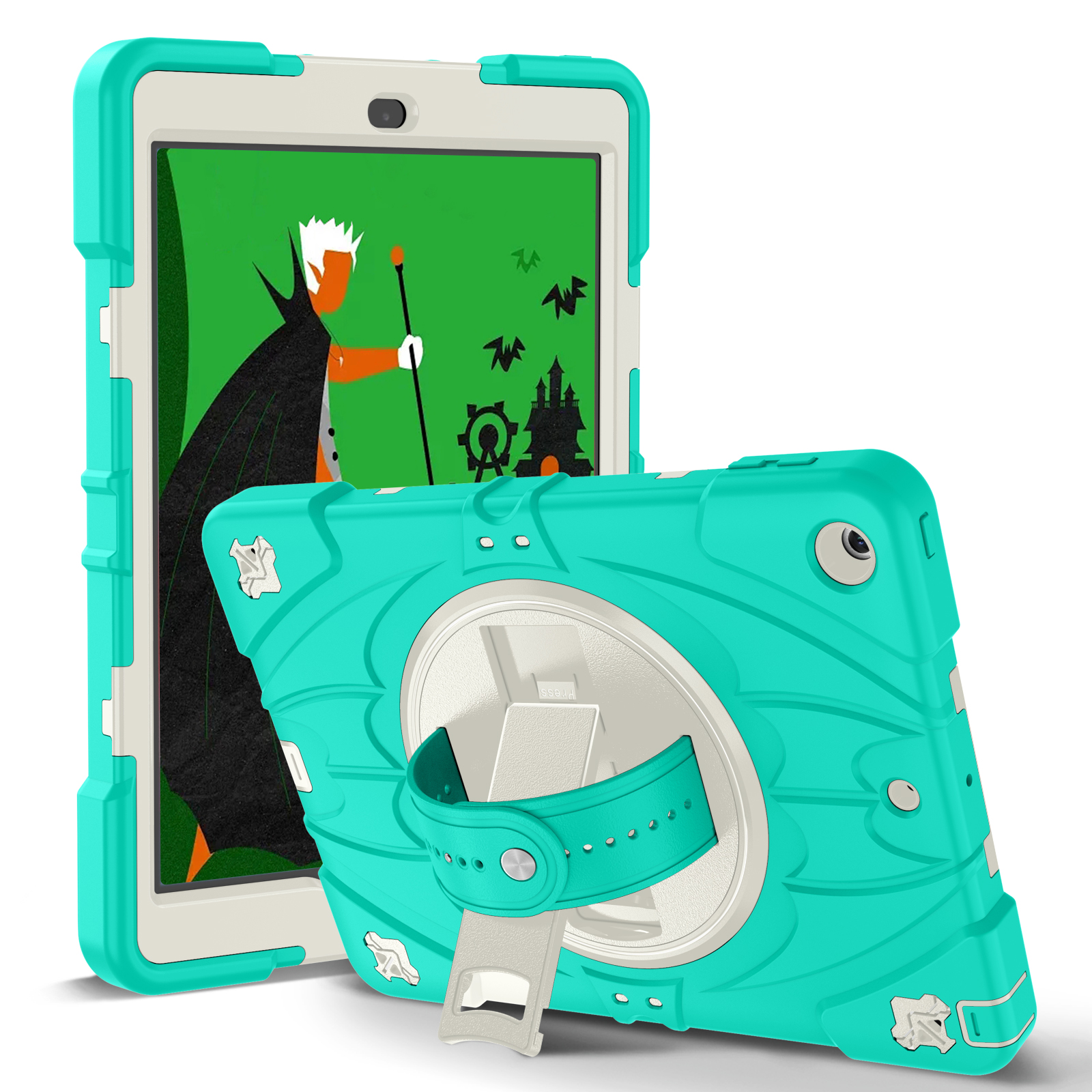 TOZIZO Mint Green Shockproof Carry Case for iPad 9.7 2017/2018 Education Supply with Adjustable Shoulder Strap