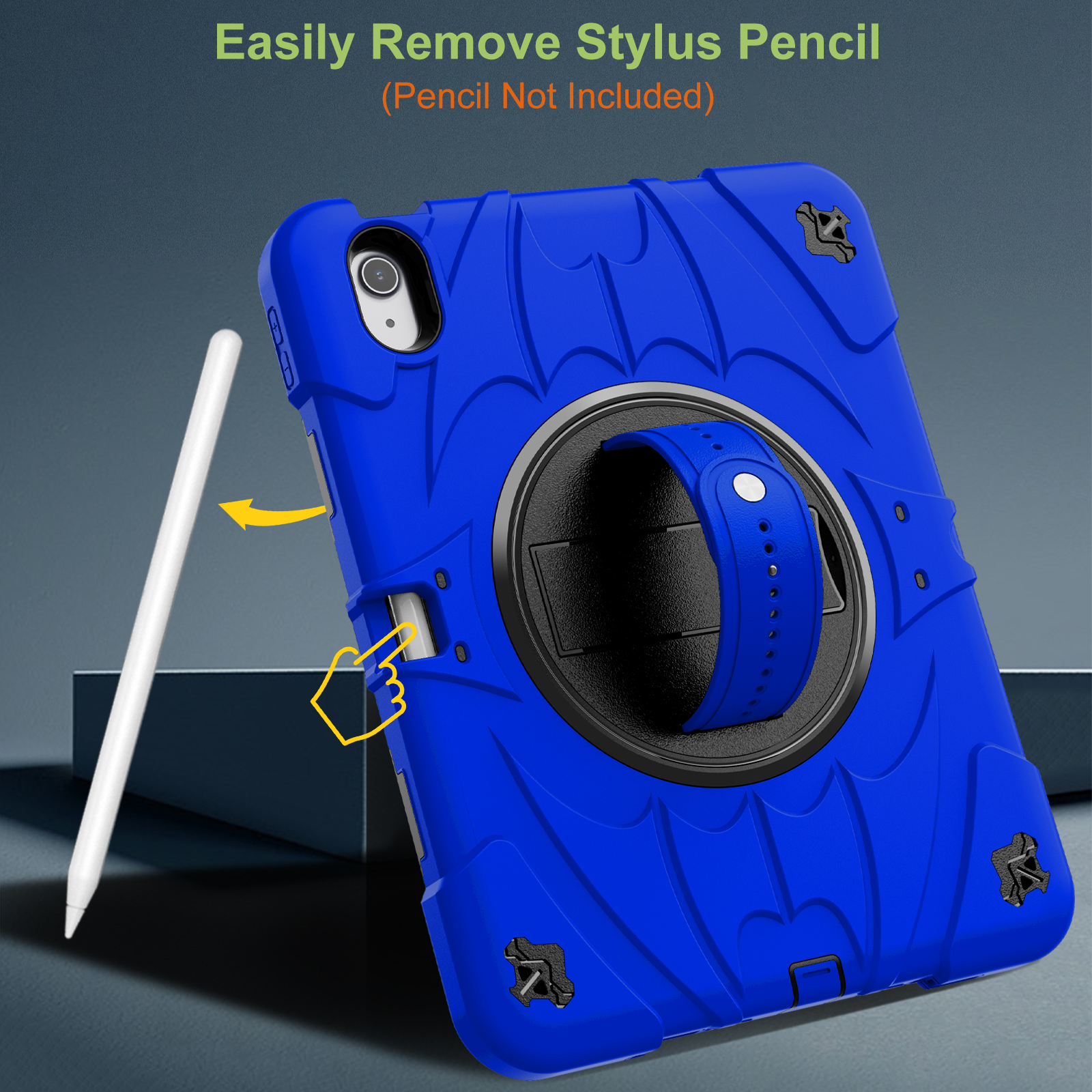 360° Shockproof Full-Body Rugged Tablet Case with Silicone Hand Strap for iPad 10th & 11th Gen