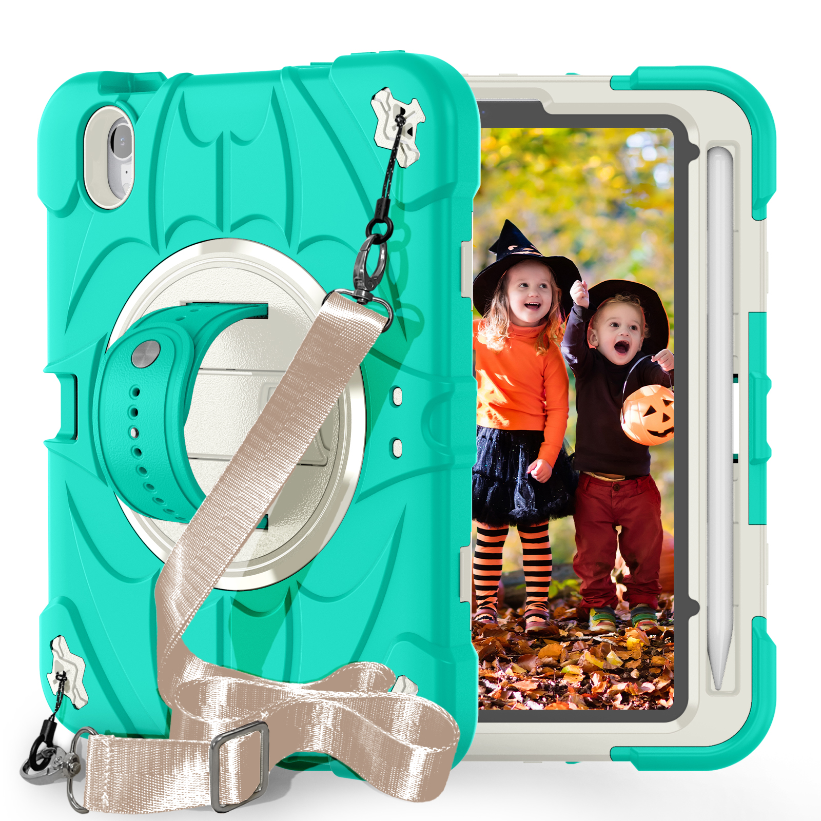 TOTIZO 360° Rotatable Muti-angle Heavy Duty Survivor Shockproof Rugged Case for iPad Mini 6/7 A17 Pro