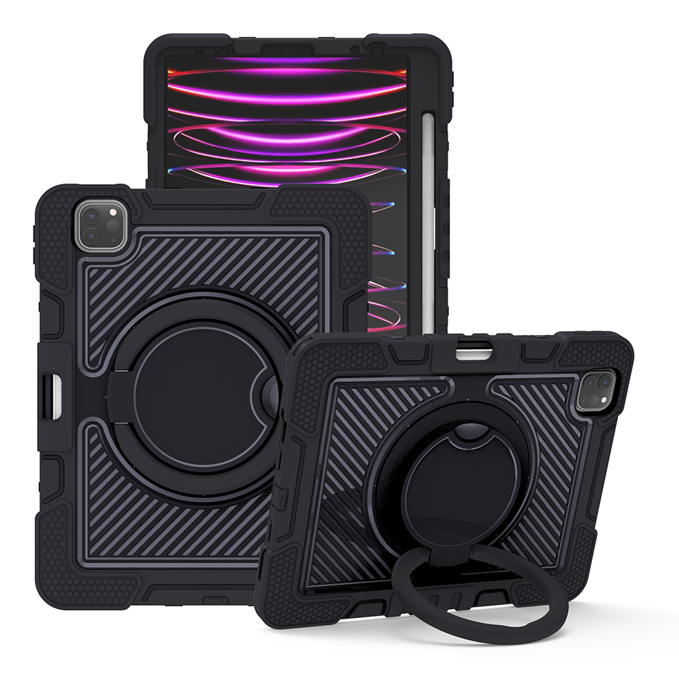 TOZIZO Rugged Heavy Duty iPad Pro 11 Case (2018-2022) - All Black | Full Body Shockproof Tablet Cover with Stand