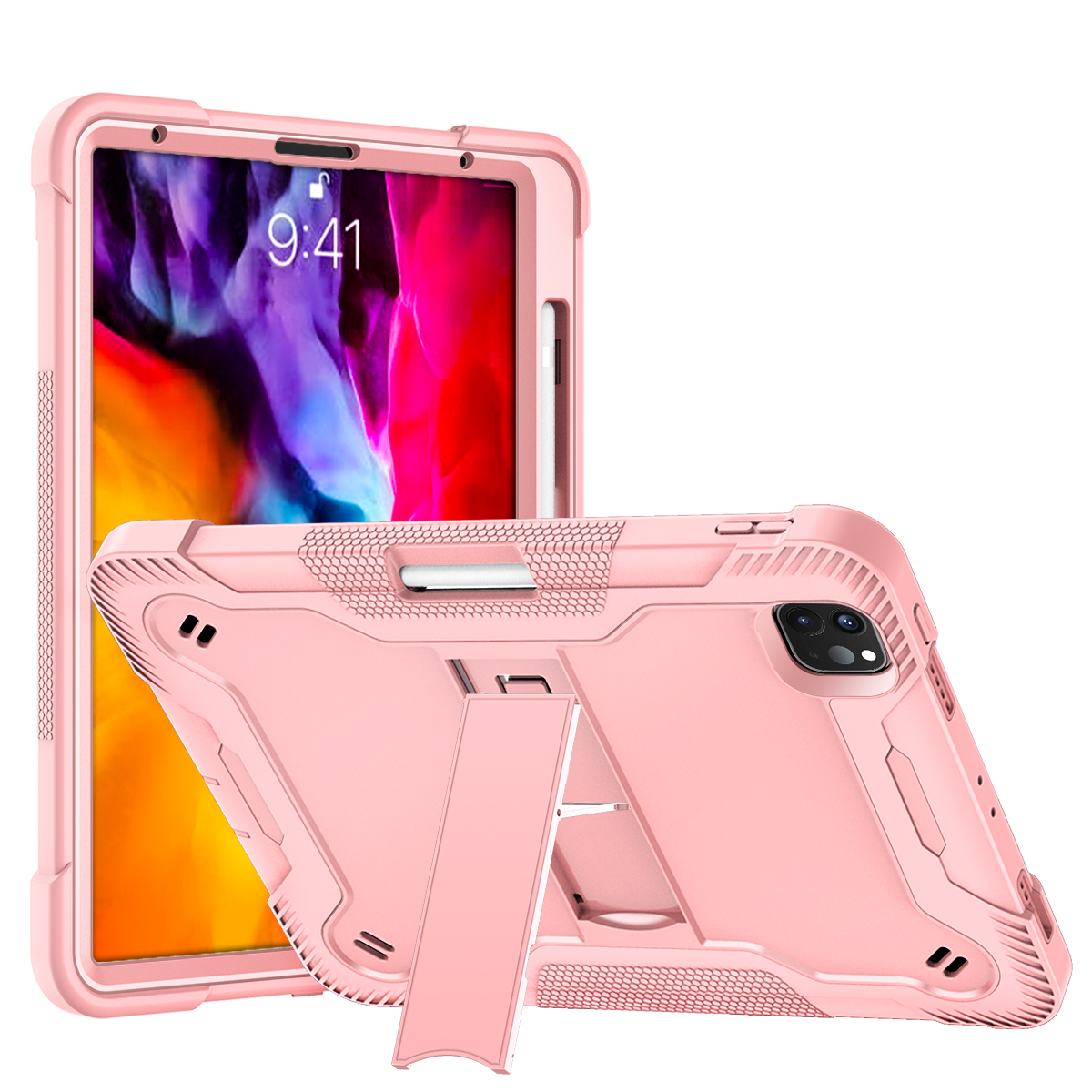 TOZIZO Rugged 3 Layers Hybrid Kickstand Shockproof iPad Tablet Case – Educational Device Case for iPad Pro 11 (2018–2022) Case