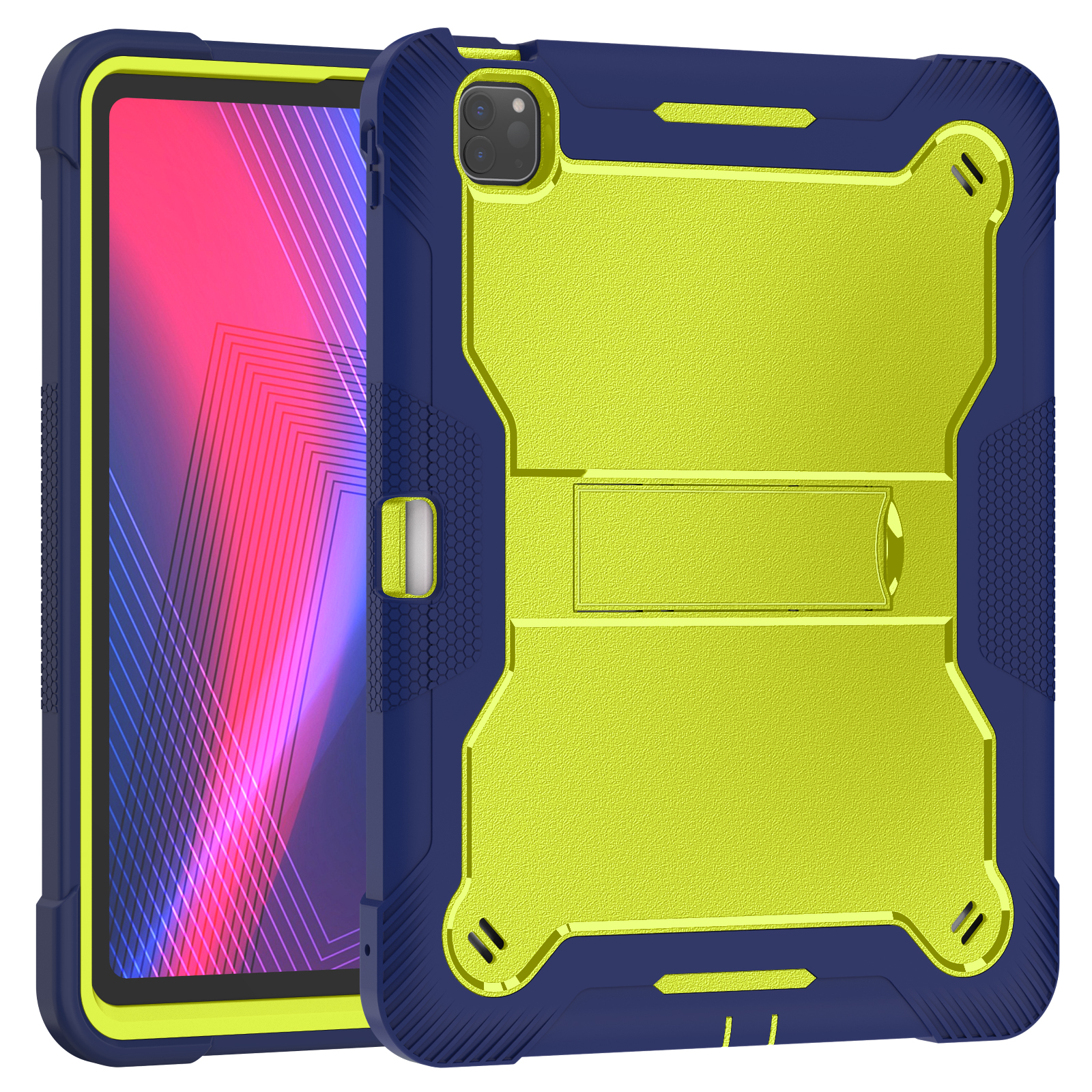 TOZIZO Yellow & Navy Full-Body Armor Case for iPad Pro 13 2024/2025 - School Use