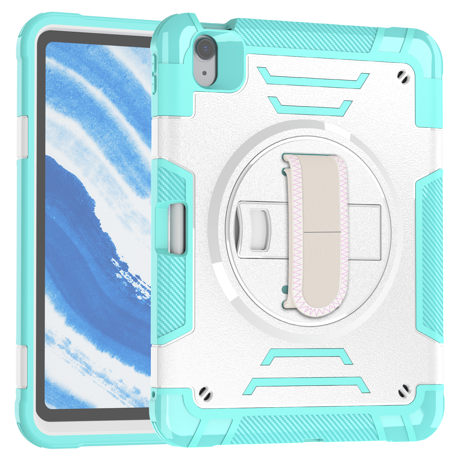 TOZIZO 3 Layer Heavy Duty Tablet Case with Kickstand for iPad Air 11 2026 - Mint