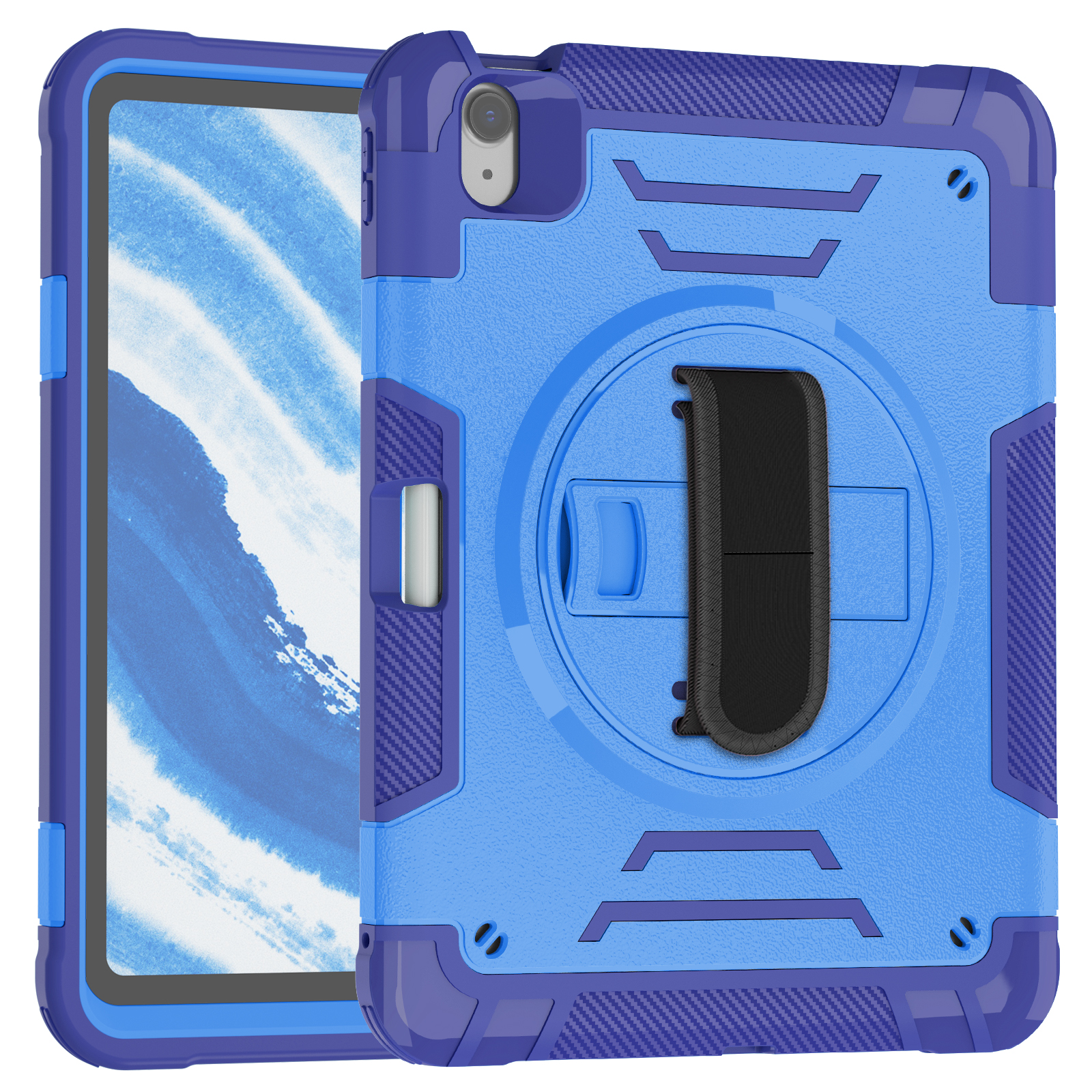 TOZIZO Rugged Survivor Tablet Cover with Kickstand for iPad Air 11 2026 - Navy