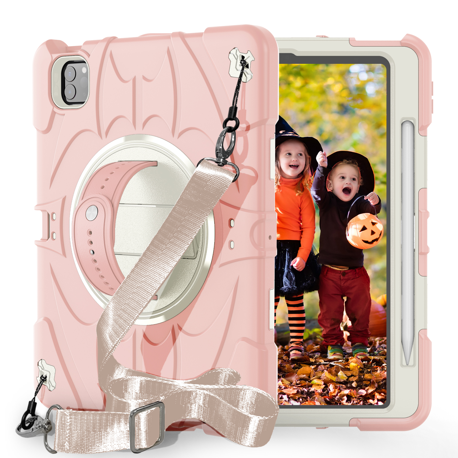 Sturdy Premium 360° Rotating iPad Case for iPad Pro 11 (2018-2022) – Multi-Function, Shockproof, Hand Strap & Kickstand – Ideal Protection for Kids and Professionals