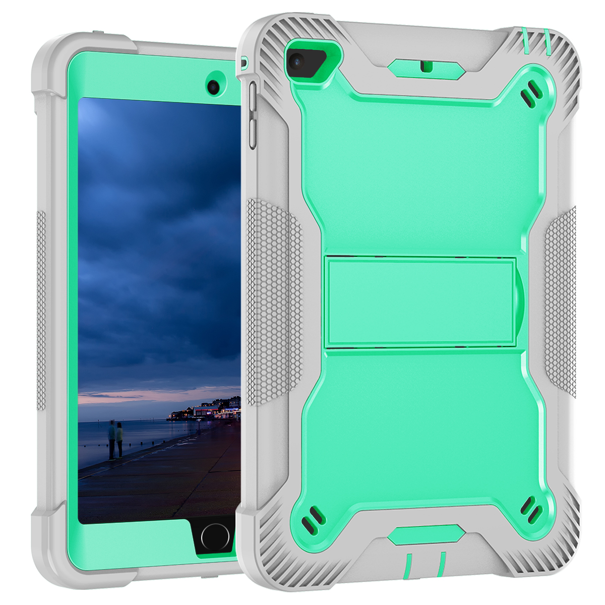 TOZIZO Heavy Duty iPad mini 4/5 Case – Shockproof Rugged Defender Kickstand Tablet Shell