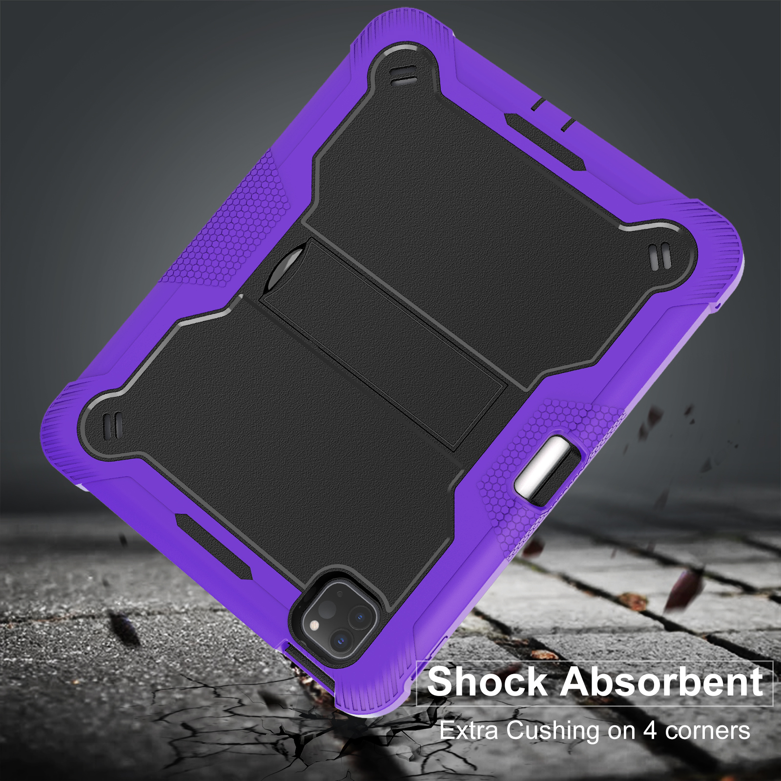 TOZIZO Survivor Series iPad Pro 11 2025 Case – Purple Kid-Proof Hybrid Stand Cover