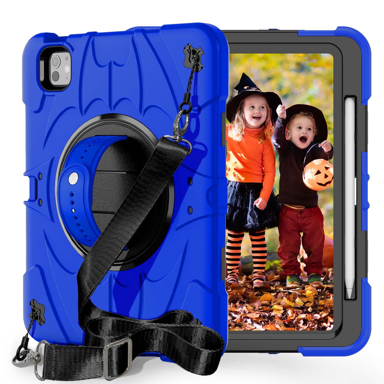 TOZIZO Blue Silicone iPad Pro 11 2025 Rugged Stand Case | Kid Educational Full Body Armor Tablet Cover