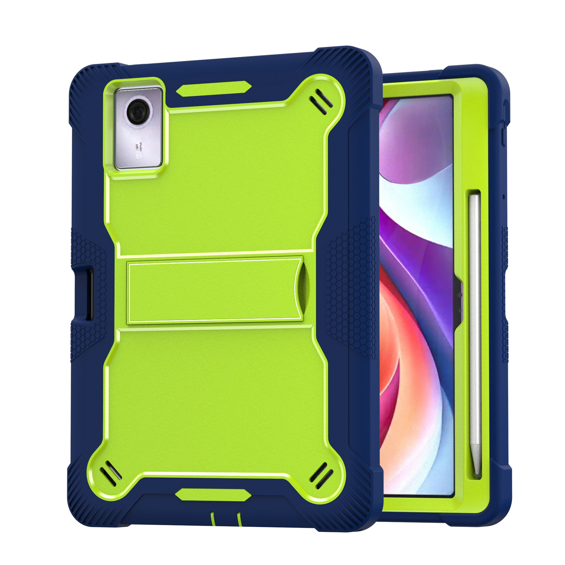 TOZIZO Navy Blue Commercial Rugged Case for Lenovo Idea Tab 11 with Multi-Angle Kickstand