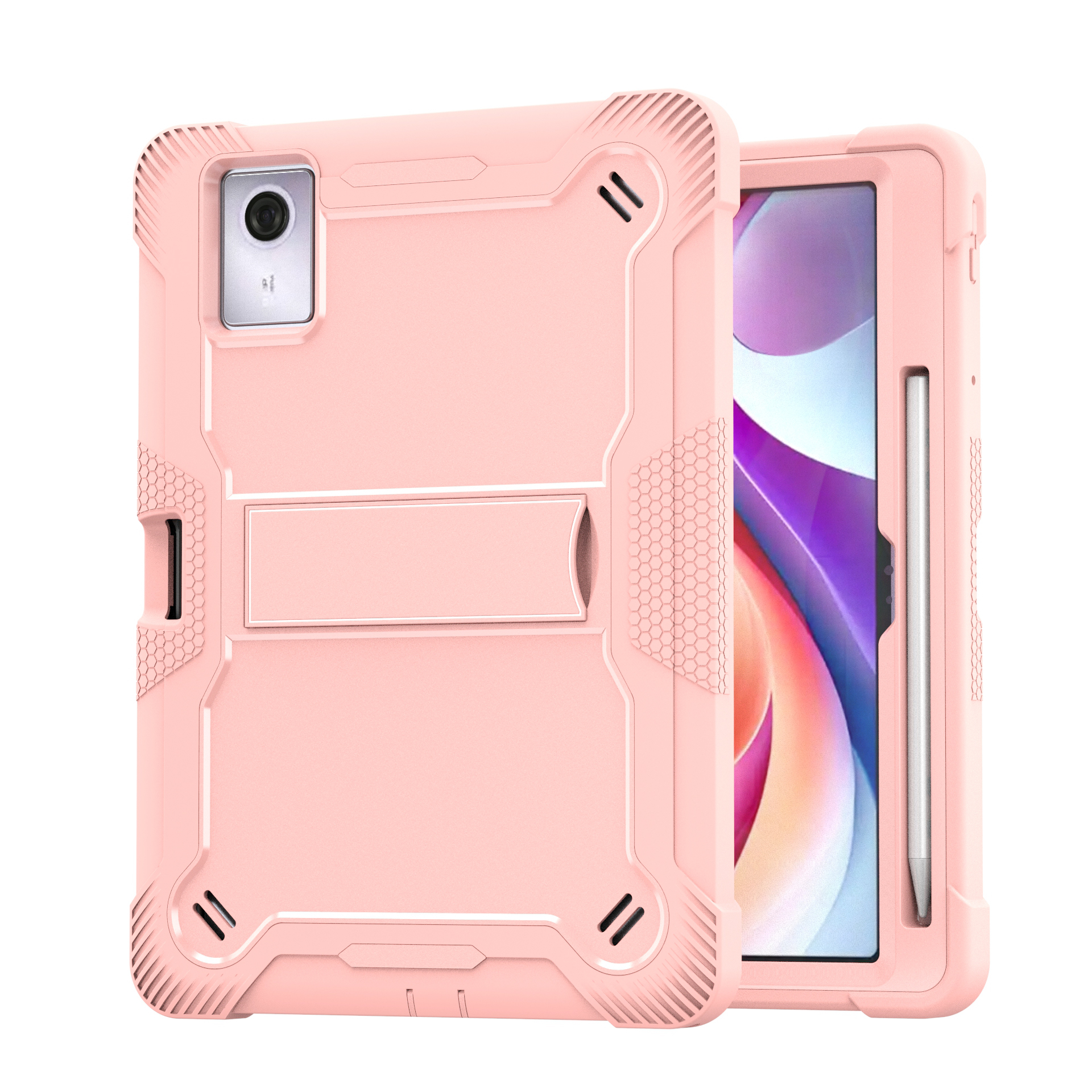 TOZIZO Rose Gold Rugged Silicone PC Stand Case for Moto Pad 70 | Education & Hospitality Bulk Supply