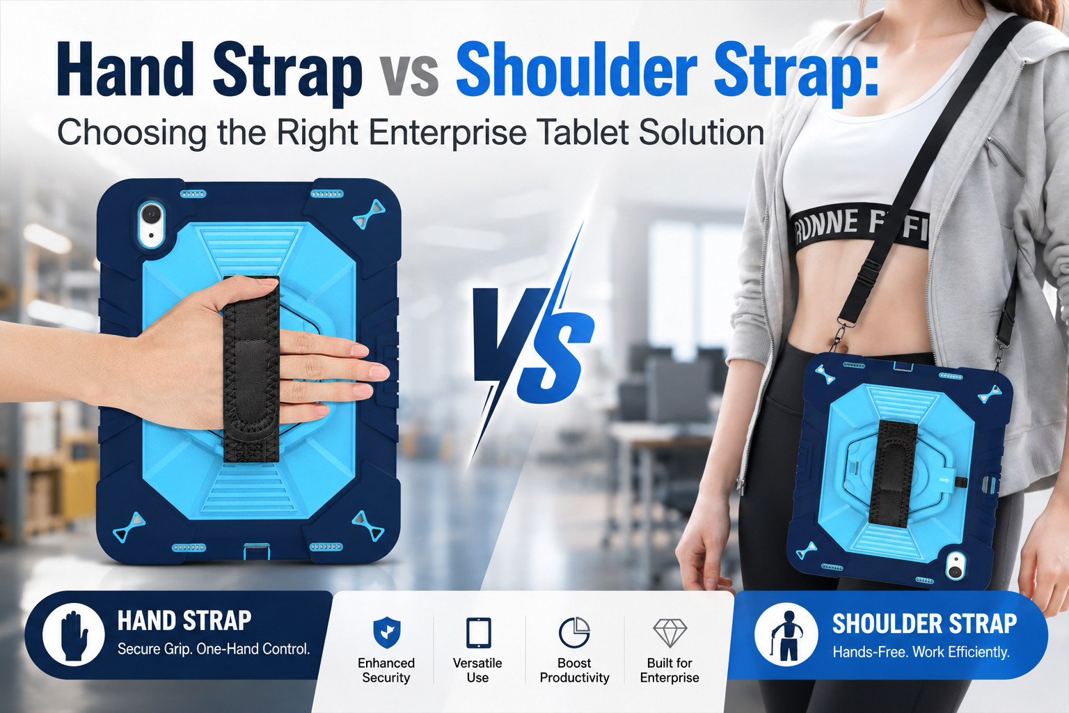 Hand Strap vs Shoulder Strap: Choosing the Right Enterprise Tablet Solution