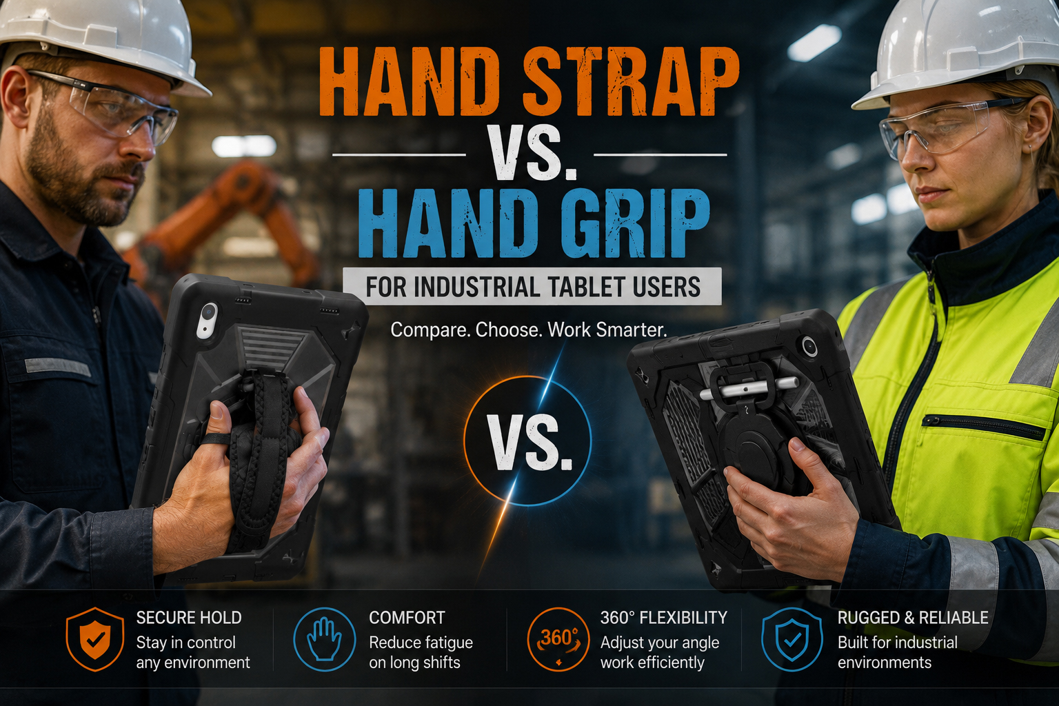 Hand Strap vs Hand Grip for Industrial Tablet Users