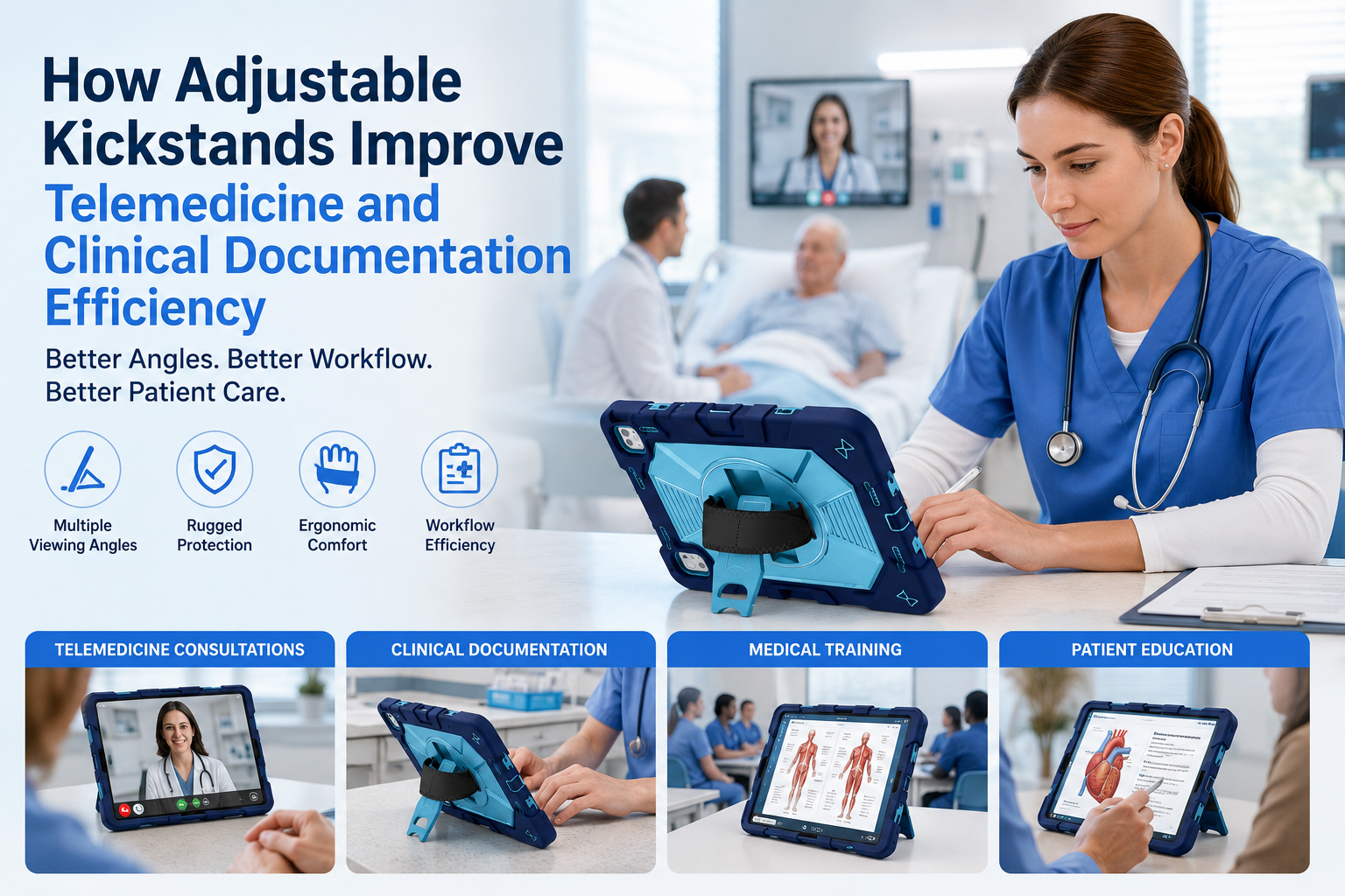 How Adjustable Kickstands Improve Telemedicine and Clinical Documentation Efficiency