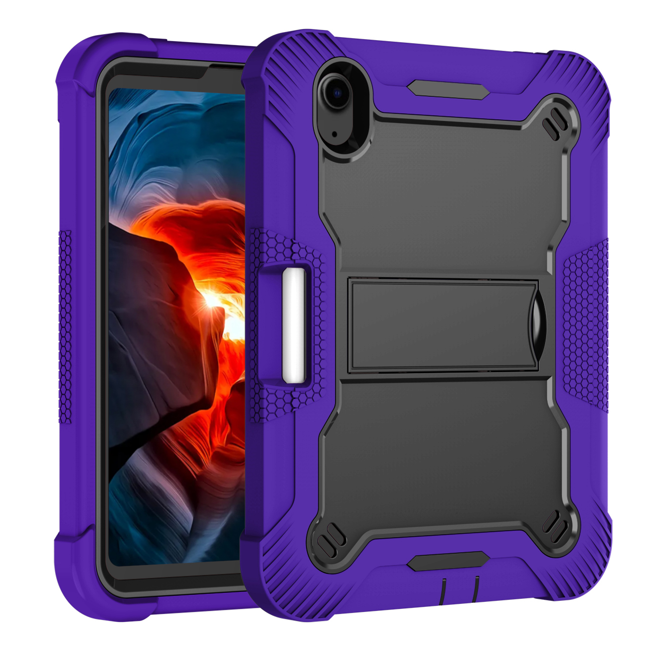 TOZIZO Child-Safe Tablet Enclosure Case for iPad Mini 6 & 7 with Built-in Kickstand – Shockproof, Durable