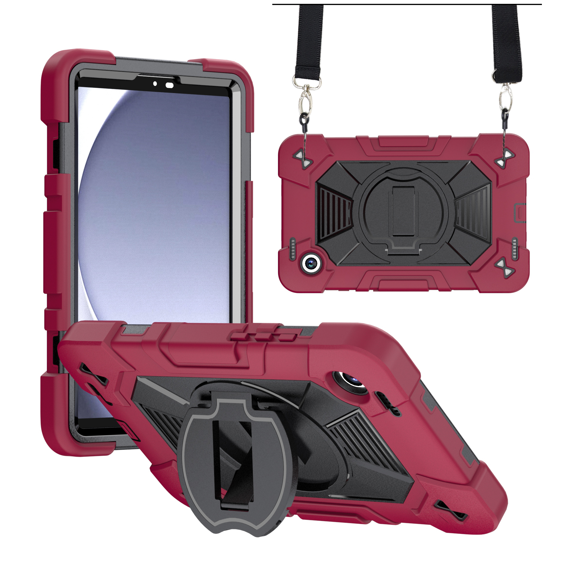 TOZIZO TAB A9/A11 Case – Shockproof Dark Red Defender Tablet Cover