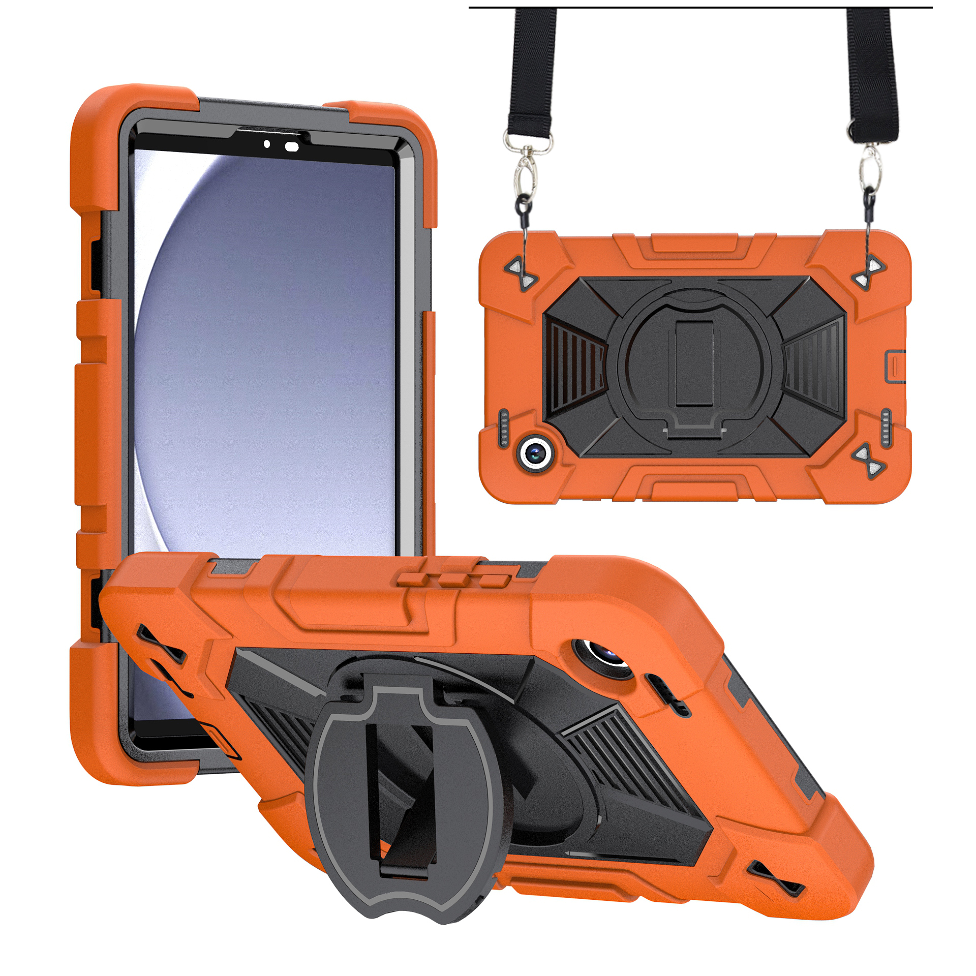 TOZIZO TAB A9/A11 Survivor Tablet Case – Shockproof Orange Heavy Duty Full Body Protection Defender Tablet Cover