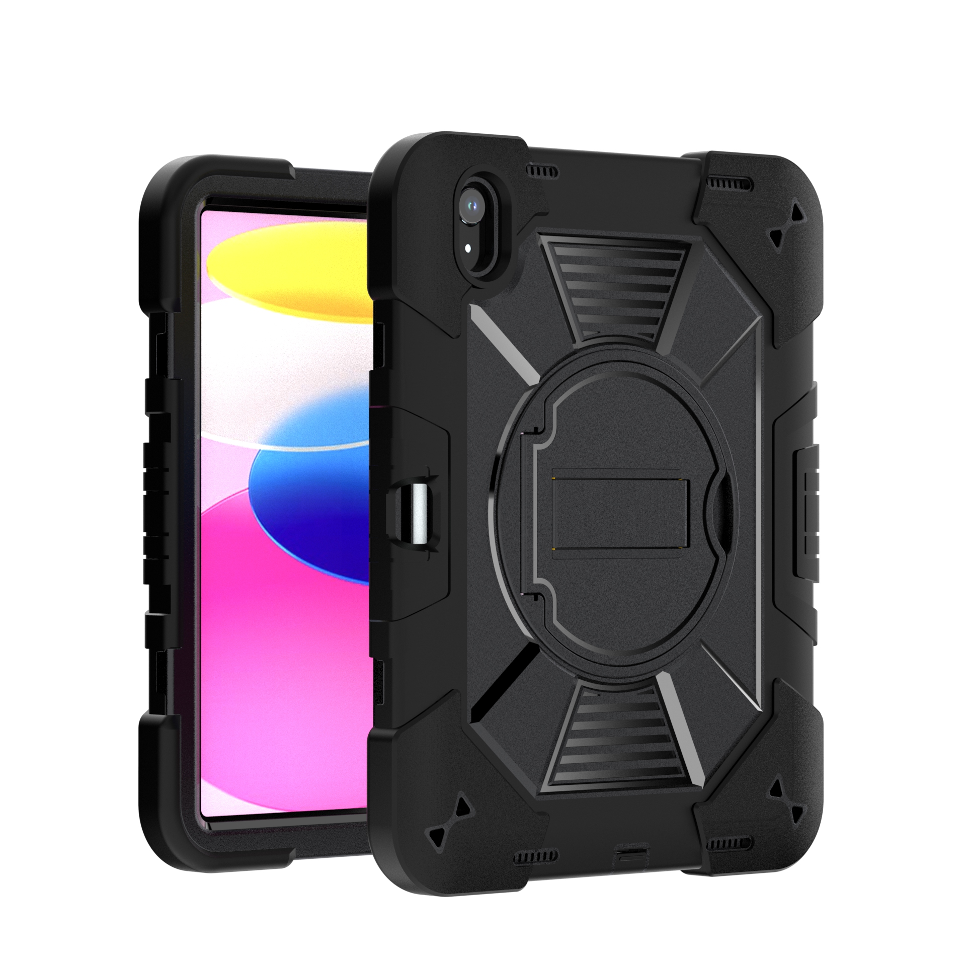 TOZIZO Matte Black Full Body Protective Tablet Shell for iPad 10th Gen 11th Edition
