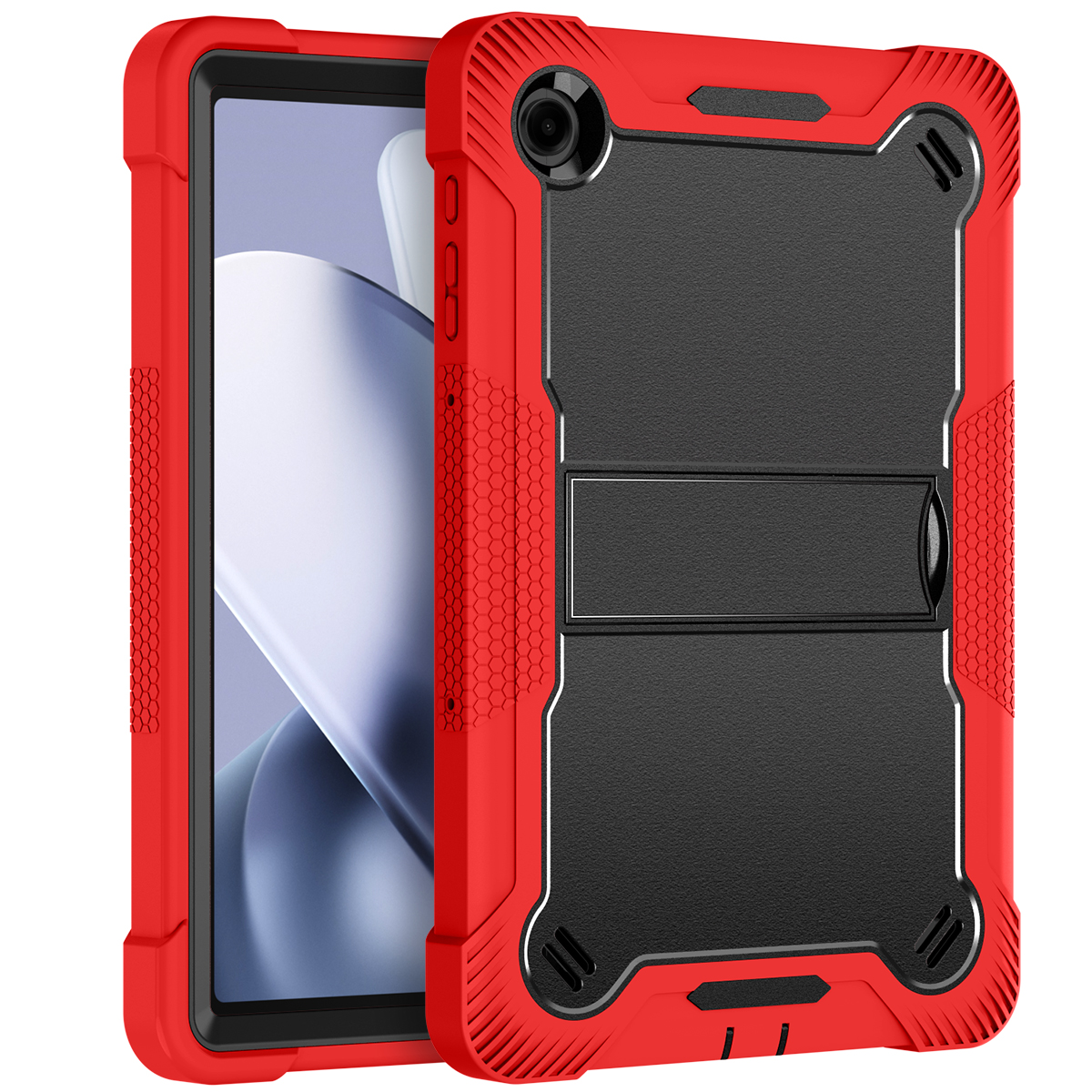 TOZIZO T-Mobile Revvl Tab 2 Triple Layer Heavy Duty Rugged Full-Body Hybrid Protective Kickstand Shockproof Tablet Case