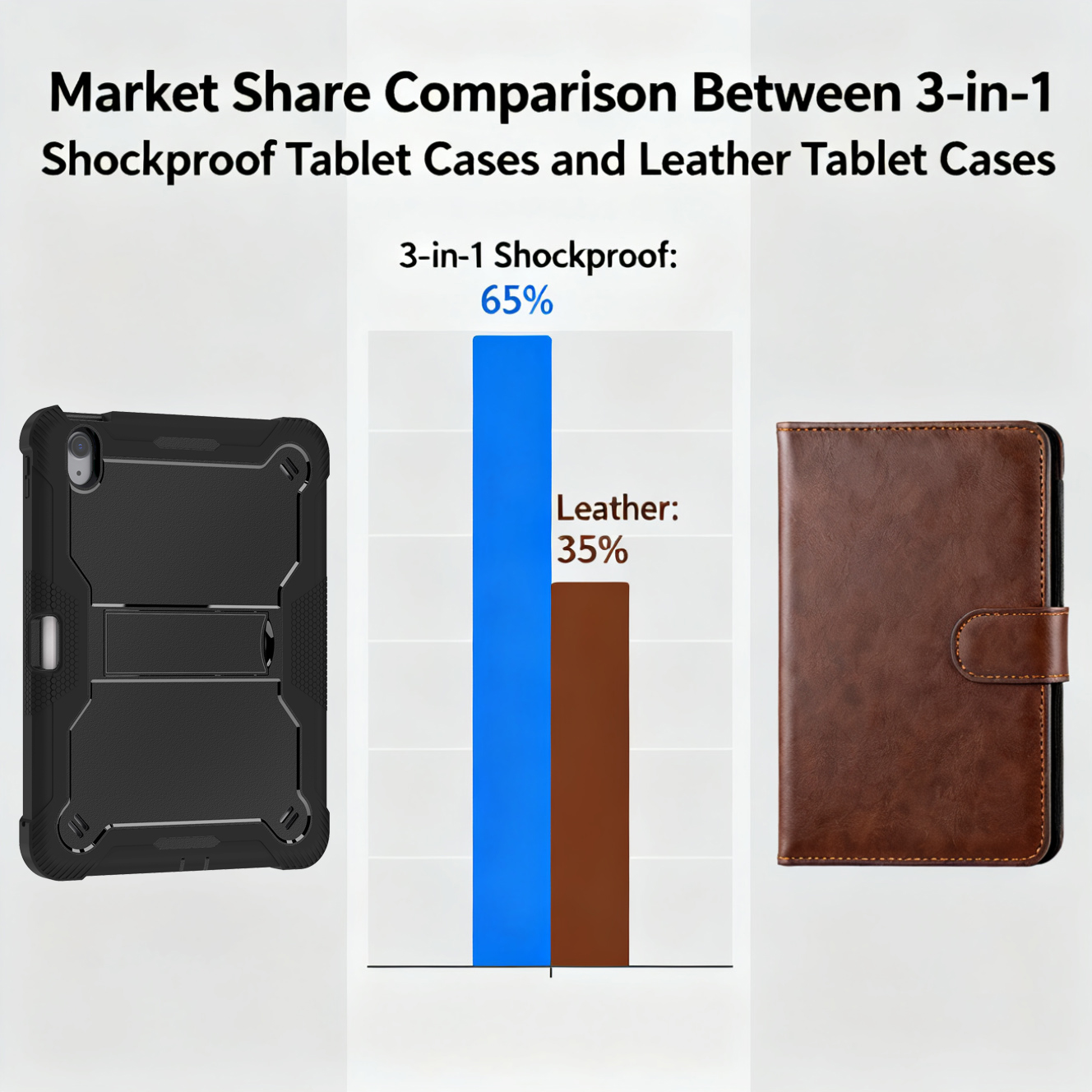 Market Share Comparison Between 3-in-1 Shockproof Tablet Cases and Leather Tablet Cases
