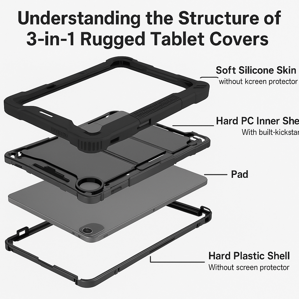 Understanding the Structure of 3-in-1 Rugged Tablet Covers