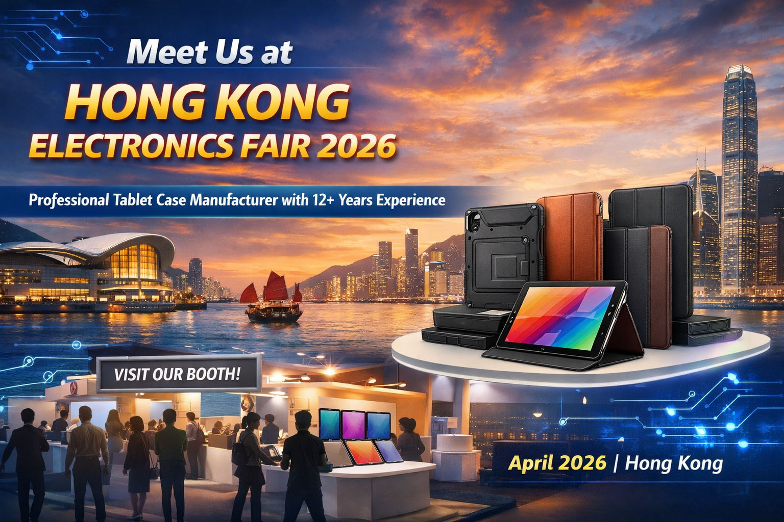 Meet Us at Hong Kong Electronics Fair 2026 – Professional Tablet Case Manufacturer with 12+ Years Experience