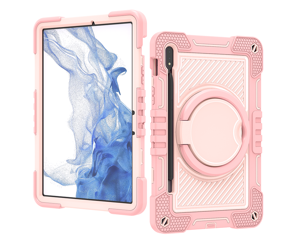 TOZIZO Pink Samsung Tab S7 Full-Body Shockproof Tablet Case with Kickstand